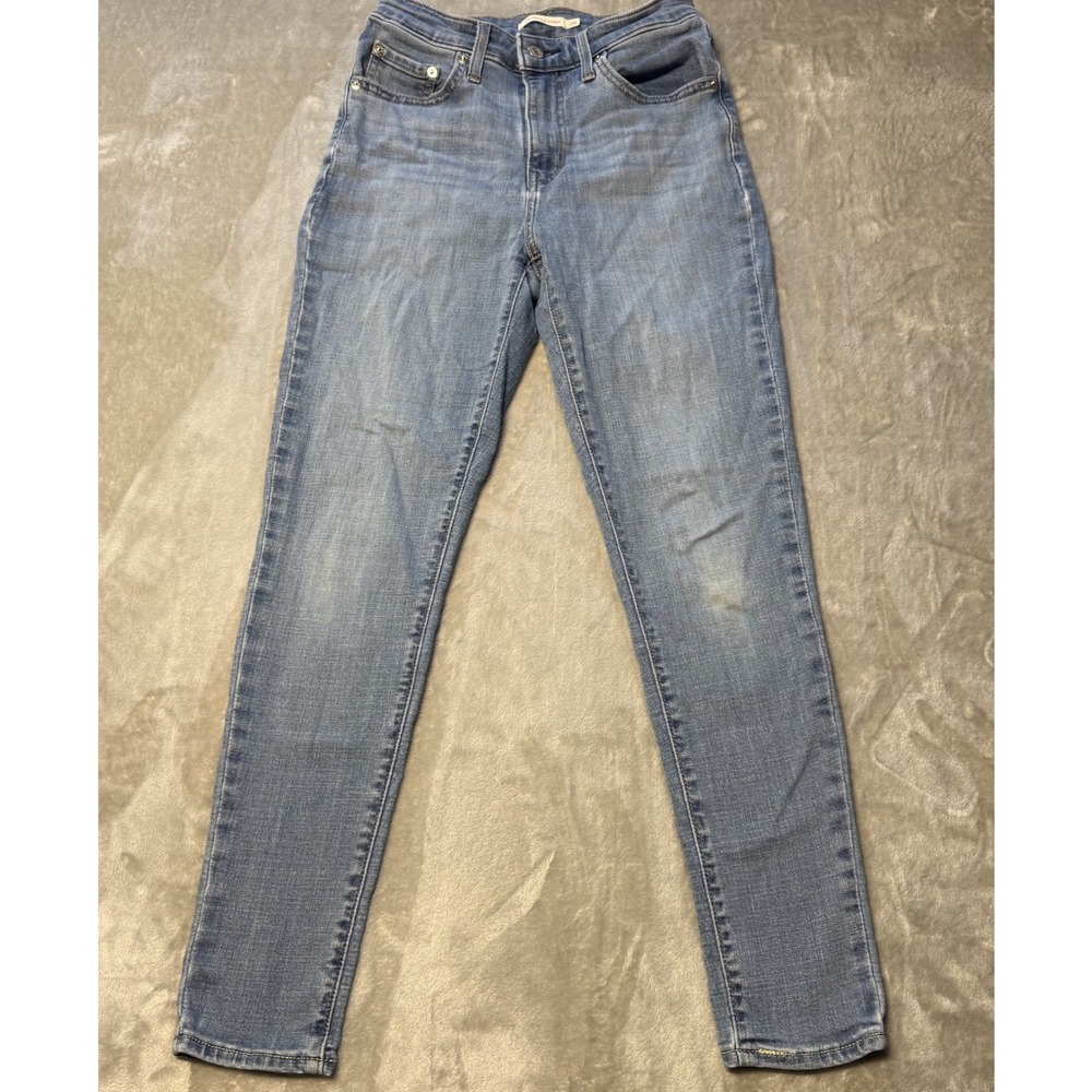 Levi's 721 Jeans Womens 28 x 28 Denim Blue High Rise Skinny Distressed Stretchy - Picture 4 of 13